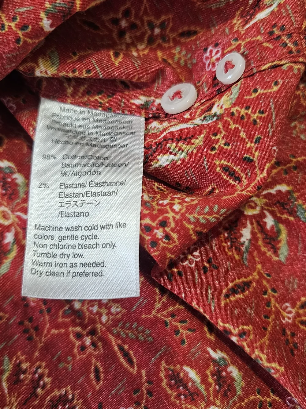 J. Crew Secret Wash Shirting Short-Sleeve Button-Down Shirt Floral Print, Small